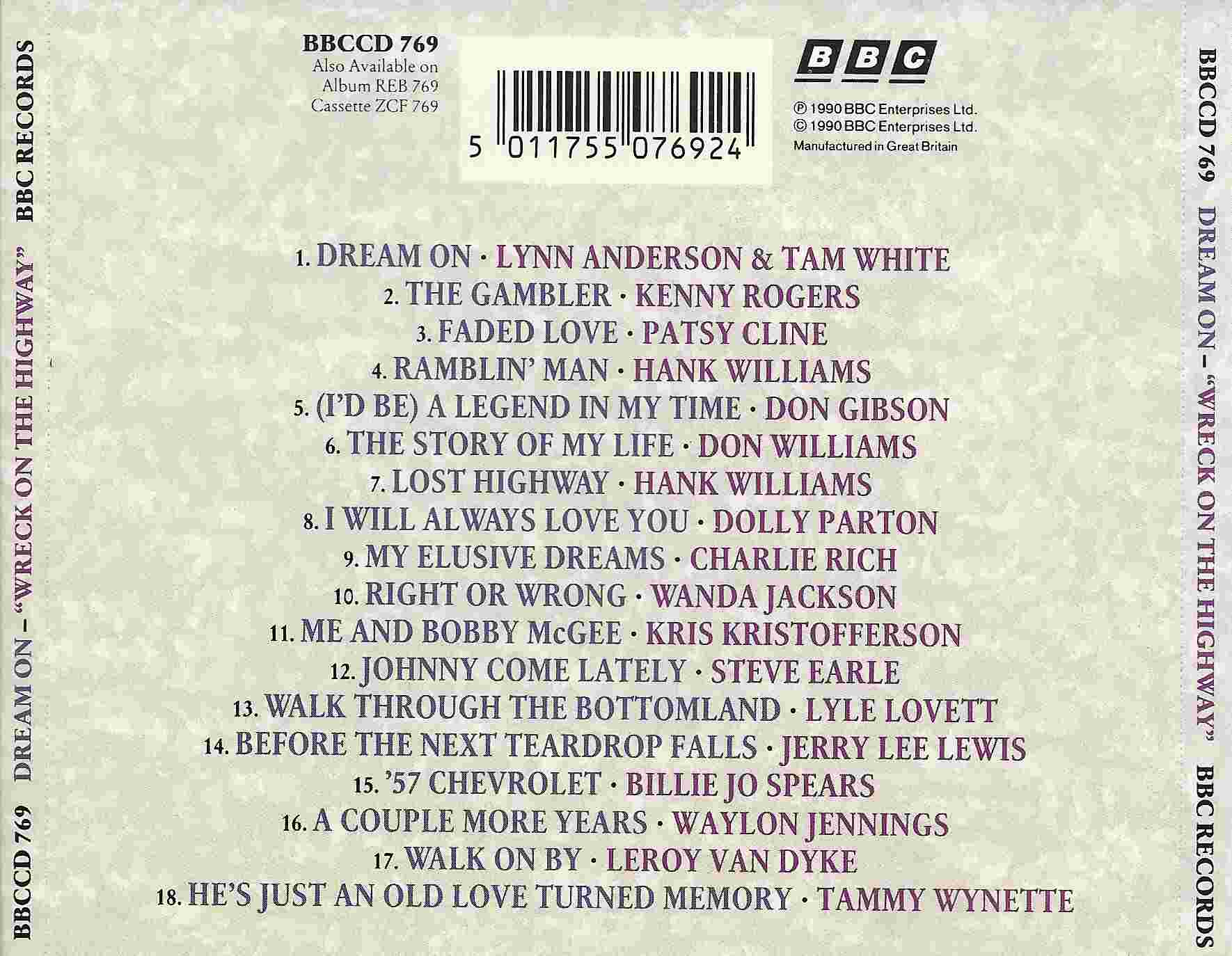 Picture of BBCCD769 Dream on by artist Various from the BBC records and Tapes library